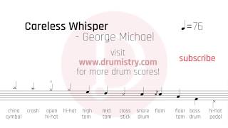 George Michael  Careless Whisper Drum Score [upl. by Medlin]