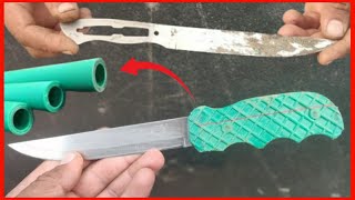 Dont Throw Away your PVC pipewe show you How to Make a knife Handle with PVC pipe [upl. by Arral]