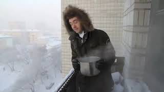 Instant vapor  Boiling water freezes instantly in Siberia [upl. by Renferd687]