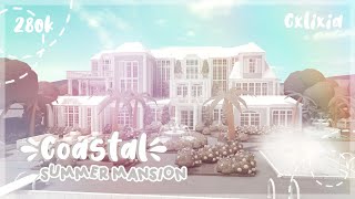 Coastal 🐚 Summer Mega Mansion Exterior  Bloxburg House Build [upl. by Bellaude65]