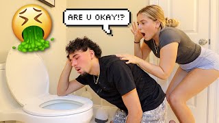 THROW UP PRANK ON GIRLFRIEND GONE WRONG [upl. by Eltrym66]