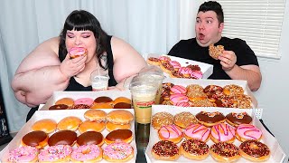 10000 Calorie Donut Challenge With Hungry Fat Chick • MUKBANG [upl. by Urbani349]