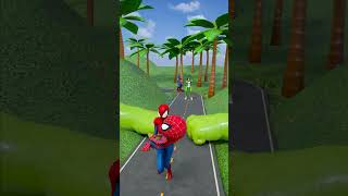 Spiderman vs Spidey Weird Cars Crossing Two Giant Slap Hands in Bollards shorts [upl. by Shurlocke600]