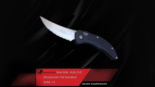 MICROTECH Brachial Auto SE Stonewash Full Serrated 268A12 [upl. by Ainekahs]