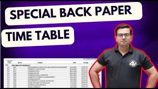 Special back paper exam time table [upl. by Rodolph]