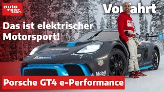 Porsche GT4 ePerformance Exklusiver Tracktest mit dem elektrischen Rennauto  auto motor und sport [upl. by Norvol]