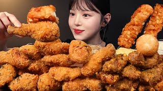 SUB역대급 바삭한 크크크치킨 먹방🍗60계 후라이드 호랑이치킨에 포테이토치즈스틱까지 꿀조합 리얼사운드 Chicken Mukbang Asmr [upl. by Ahsets]