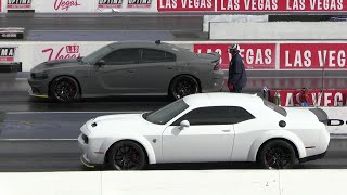 2018 Hellcat vs Chrysler SRT  drag race [upl. by Haidadej624]