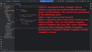 SOLVED  Failed to download Kotlin Compiler Maven artifact  kotlin version problem [upl. by Quenna]