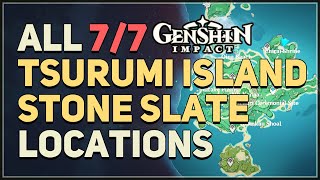 Shirikoro Peak  Stone Slate Puzzle on Tsurumi island Genshin impact [upl. by Znieh]