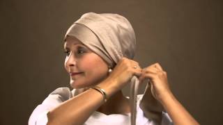 How to tie a designer chemo headscarf by Christine Headwear [upl. by Jolyn]