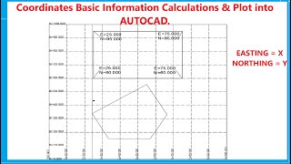 Coordinates Basic Information Calculations amp Plot into AUTOCAD [upl. by Ullund]