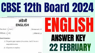 cbse board 12th english paper solution 2024 class 12 cbse board exam 2024 english paper answer key [upl. by Mamoun]