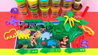 Play Doh Safari Playset Jungle Pets Animal Playdough Toys [upl. by Chabot]