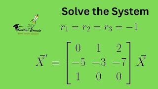 quotHow to solve Repeated Eigenvalues of Systems of Differential Equations  Case Threequot [upl. by Walling910]