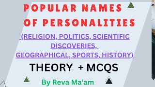 Popular personalities RELIGION POLICTICS SCIENTIFIC DISCOVERIES GEOGRAPHICAL SPORTSHISTORYJKP [upl. by Ahsaeit]