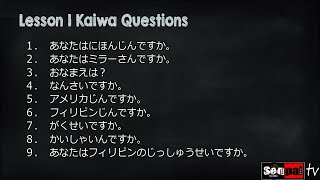 Minna no Nihongo Lesson 1 Kaiwa Questions w answers and explanation [upl. by Nylodam]