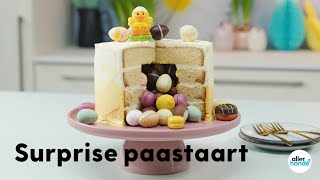 Paastaart surprise taart met chocolade paaseieren  Recept  Allerhande [upl. by Yeleen81]