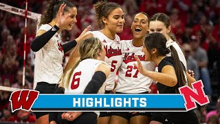 Wisconsin at Nebraska  Highlights  Big Ten Volleyball  Oct 21 2023 [upl. by Bremen]