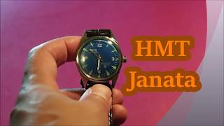 HMT Janata Watch Review  Mechanical Hand Wound Indian Watch 17 Jewel Movement [upl. by Assenev]