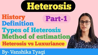 Heterosis types and its estimation Part1 By Vanshika Tyagi [upl. by Moretta183]