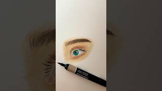 MARKER EYE DRAWING ✍🏼 winsorandnewton markers drawing asmr shorts ad [upl. by Tolmach]