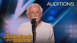 Andy Huggins Senior Comedian Doesnt Let His Age Define His Dreams  Americas Got Talent 2018 [upl. by Bekaj993]