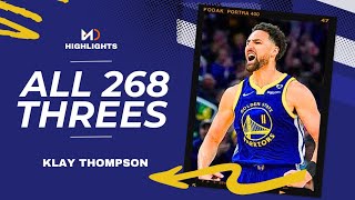 Klay Thompson All 268 Threes From 20232024 NBA Season [upl. by Norrek]