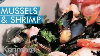 Easy Seafood Recipes Mussels amp Shrimp in White Wine Sauce  Kenmore [upl. by Ahsilem635]