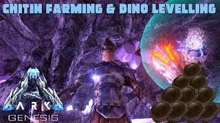 ARK Genesis  EASY Chitin Farming amp Levelling Up Dinos [upl. by Terena]