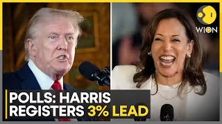 US Presidential Election 2024 Kamala Harris Registers 3 Lead Over Donald Trump Says Polls  WION [upl. by Carlisle]