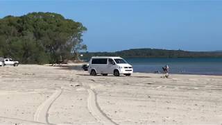 Volkswagen Transporter T5 on Fraser Island  Inskip Point [upl. by Nairrod803]