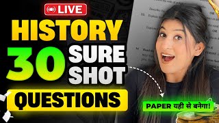 History TOP 30 questions for Social science🔥 Don’t study Anything after this 😎 Class 10 Boards [upl. by Gleda]