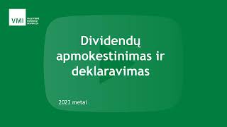 Dividendų apmokestinimas ir deklaravimas [upl. by Wadell822]