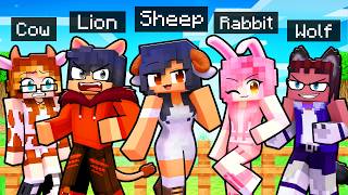 10 FRIENDS on one ANIMAL BLOCK in Minecraft [upl. by Buroker78]