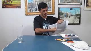 Tutorial Estampa em camiseta pintada à mão parte 1 [upl. by Oicam]