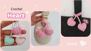 Crochet Heart ♡♡♡ heart keychain crochet love valentinesday heart sweet [upl. by Lak]