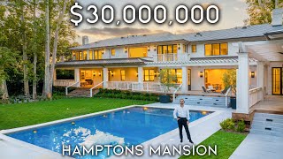 Touring a 30000000 Hamptons Style Mega Mansion in Los Angeles [upl. by Juta]