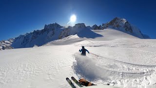 Ski Chamonix 012024  Day2  Powder Vallee Blanche part1 [upl. by Ayim]