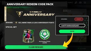 NEW ANNIVERSARY REDEEM CODE IS HERE 👀🤫 FREE 102 LAMINE YAMAL 🆓 HURRY UP REDEEM BEFORE ITS EXPIRED [upl. by Nosa795]