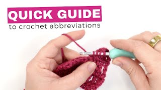 Crochet Abbreviations Quick Guide  US and UK terms [upl. by Griffie]