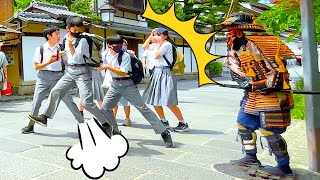 55 SAMURAI Mannequin Prank in Kyoto Japan  Japanese shogun prank for traveler at Kiyomizu Temple [upl. by Kentiggerma748]