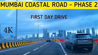 Mumbai Coastal Road Phase 2 First Day 4K Drive  OPENING INDIA’S FIRST UNDERSEA TUNNEL 4K ULTRA HD [upl. by Lamdin]