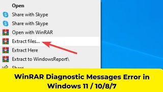 WinRAR Diagnostic Messages Error in Windows 11  1087  How To Fix cant open rar  zip Archive 📚 [upl. by Binette252]