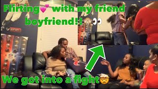 FLIRTING WITH MY FRIEND’S BOYFRIEND PRANKWE FOUGHT🤦🏽‍♀️ [upl. by Lleval]