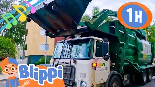 Blippis Garbage Truck Song  1 Hour of Educational Vehicle Songs For Kids [upl. by Yleek117]