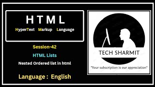 List in HTML Creating Nested Ordered Lists Session42  html tutorial for beginners [upl. by Armallas]