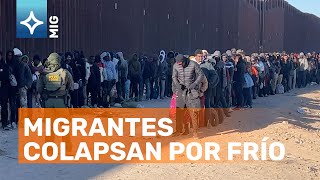 Crisis migratoria en la frontera de Estados Unidos migrantes colapsan por el frío [upl. by Buddie797]