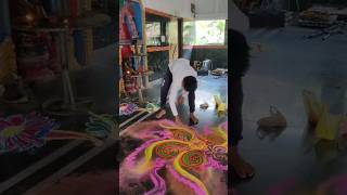 Rangoli design 💯 four colours tools 🔥rangoli paiting viralvideo [upl. by Maddi]