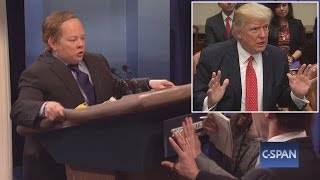 Why President Trump Is Reportedly Upset With Sean Spicer After SNL Sketch [upl. by Enahpets824]